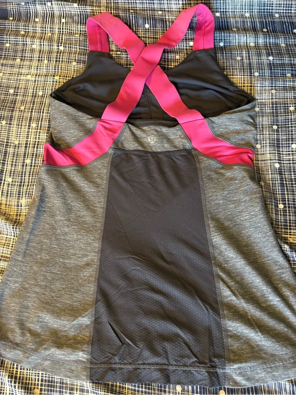 Lululemon Women's Gray & Pink Active Tank Top